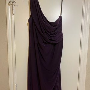 Royal Purple asymmetrical strap formal dress